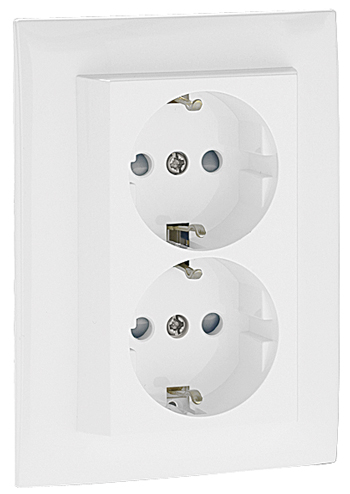 Prise Double de Courant Schuko Monobloc avec Protection